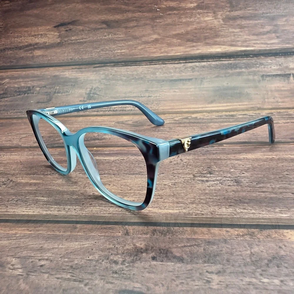 Guess GU2949-3 Blue Tortoise Shell Cat Eye Eyeglasses 53-15-140 Designer Frames